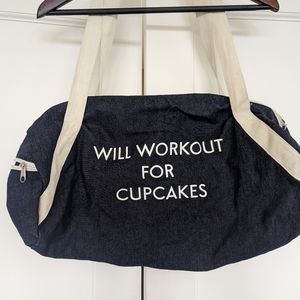 Super cute denim duffle bag